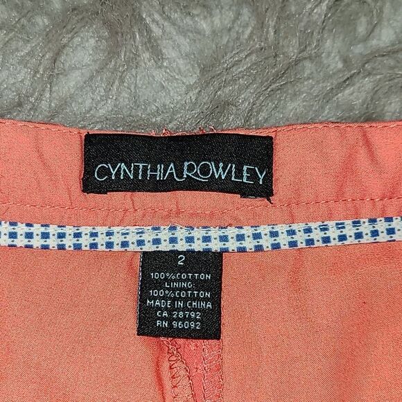 Cynthia Rowley womens cotton coral eyelet‎ shorts size 2 - Picture 3 of 4